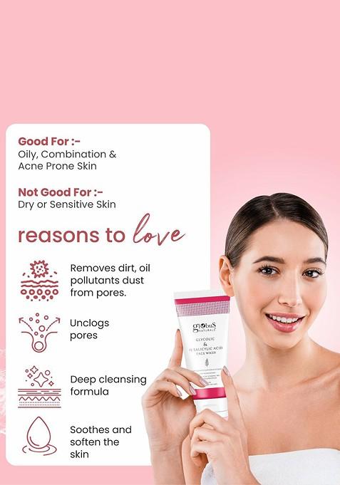 Globus Naturals Glycolic Salicylic Acid Skin Care Combo For Normal Oily
