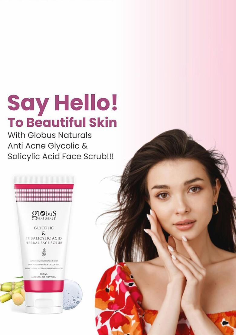 Globus Naturals Glycolic Salicylic Acid Skin Care Combo For Normal Oily