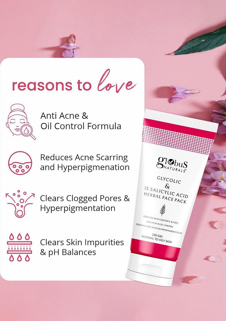 Globus Naturals Glycolic Salicylic Acid Skin Care Combo For Normal Oily