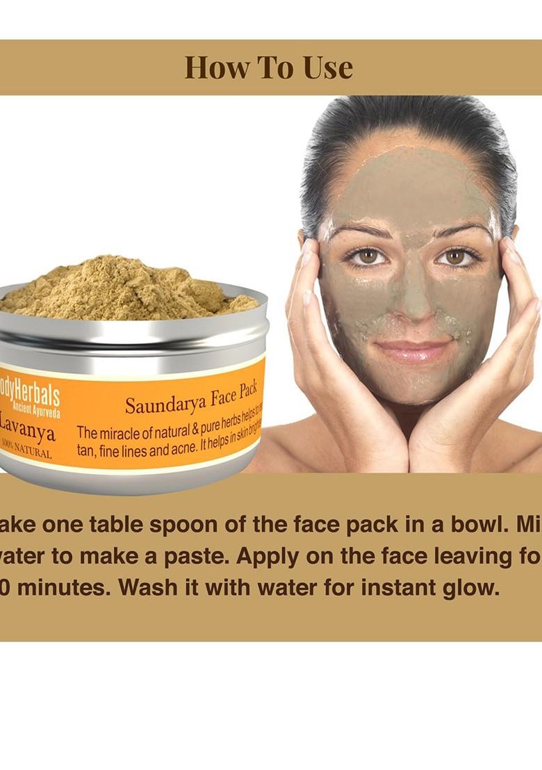 Bodyherbals Lavanya Whitening Depigmentation Tan Removal Face Pack 40G