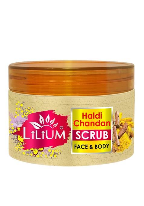 Lilium Haldi Chandan Face Body Scrub With Vitamin E Aloevera 250 G