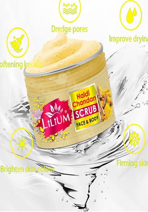 Lilium Haldi Chandan Face Body Scrub With Vitamin E Aloevera 250 G