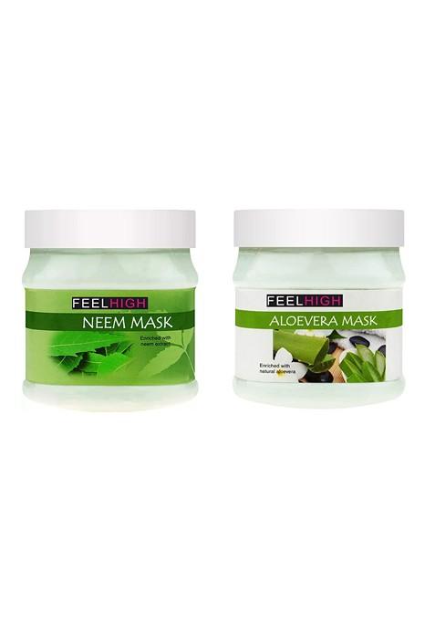 Feelhigh Set Of Neem Aloevera Face Mask 500 Ml Each