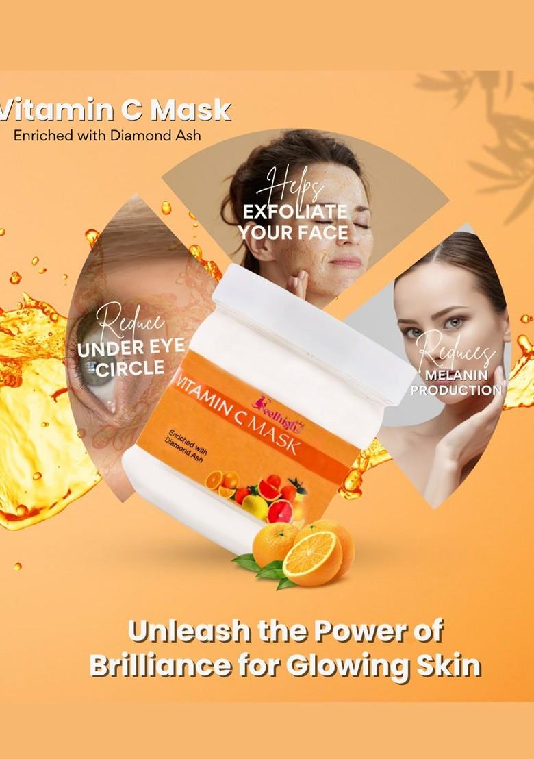 Feelhigh Set Of Aloe Vera Skin Purifying Face Hair Gel Vitamin C Mask 500 Ml Each