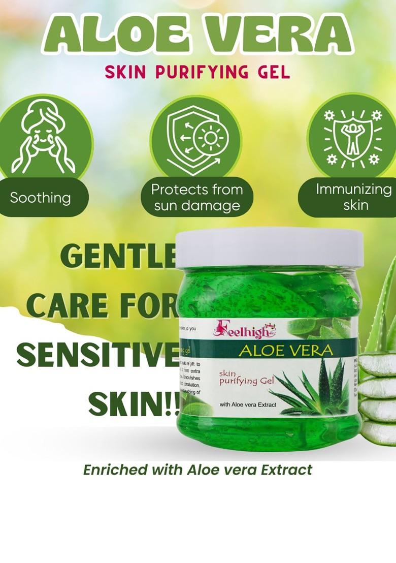 Feelhigh Set Of Aloe Vera Skin Purifying Face Hair Gel Fruit Mask 500 Ml Each