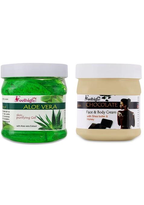 Feelhigh Aloe Vera Gel Chocolate Cream 500 Ml Each
