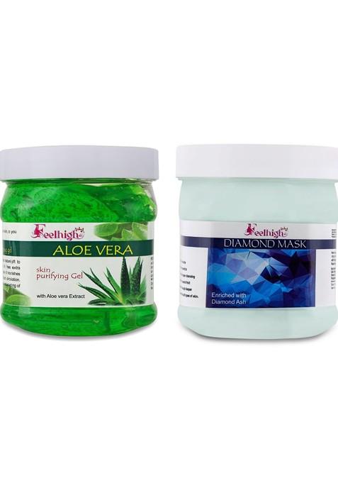 Feelhigh Aloe Vera Gel 500Gm Diamond Mask