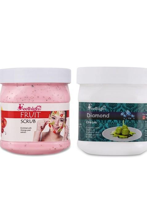 Feelhigh Face Body Mix Fruit Scrub Enriched With Extract Diamond Cream