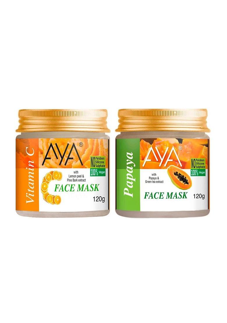 Aya Set Of Vitamin C Papaya No Paraben Face Mask 120 G Each