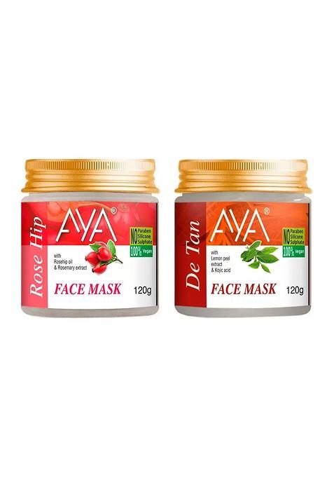 Aya Set Of 2 Rosehip De Tan Face Masks 120Gm Each