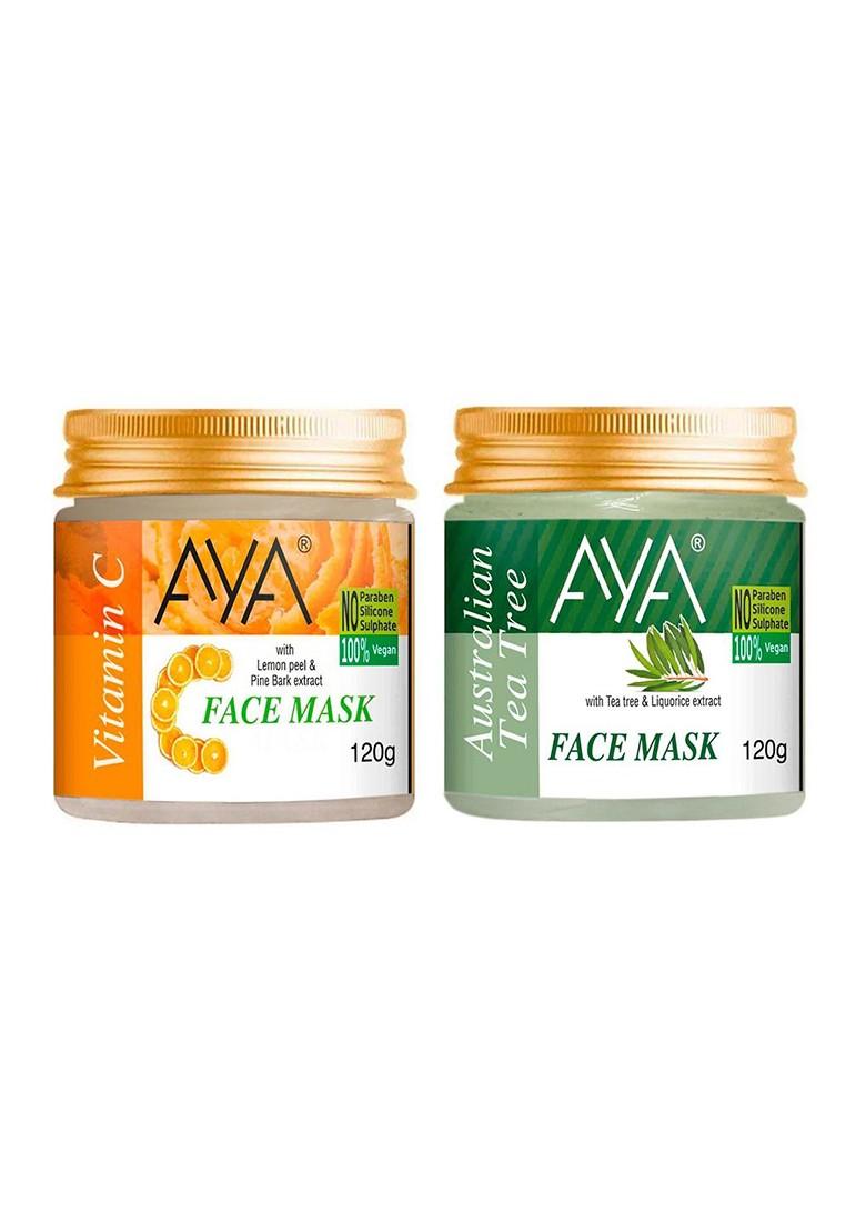 Aya Set Of 2 Australian Teatree Vitamin C Face Mask 120 G Each