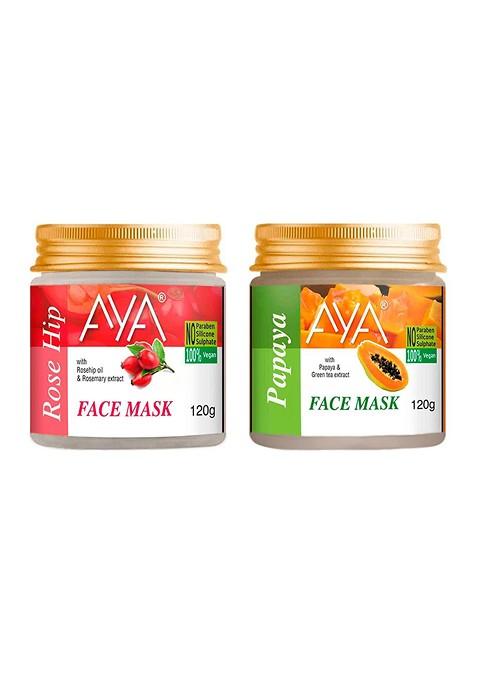 Aya Set Of 2 Rosehip Papaya Face Mask 120G Each