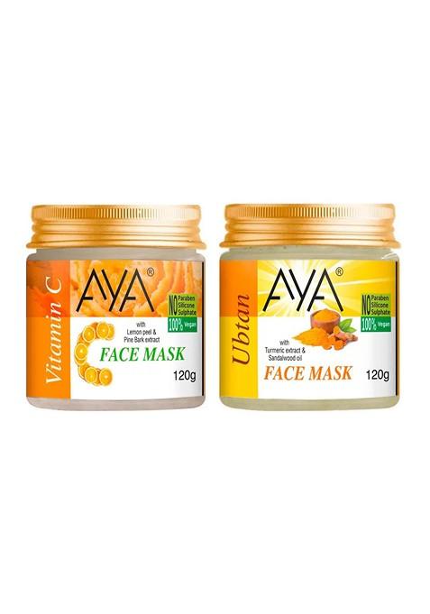 Aya Set Of 2 Vitamin C Ubtan Face Mask 120G Each