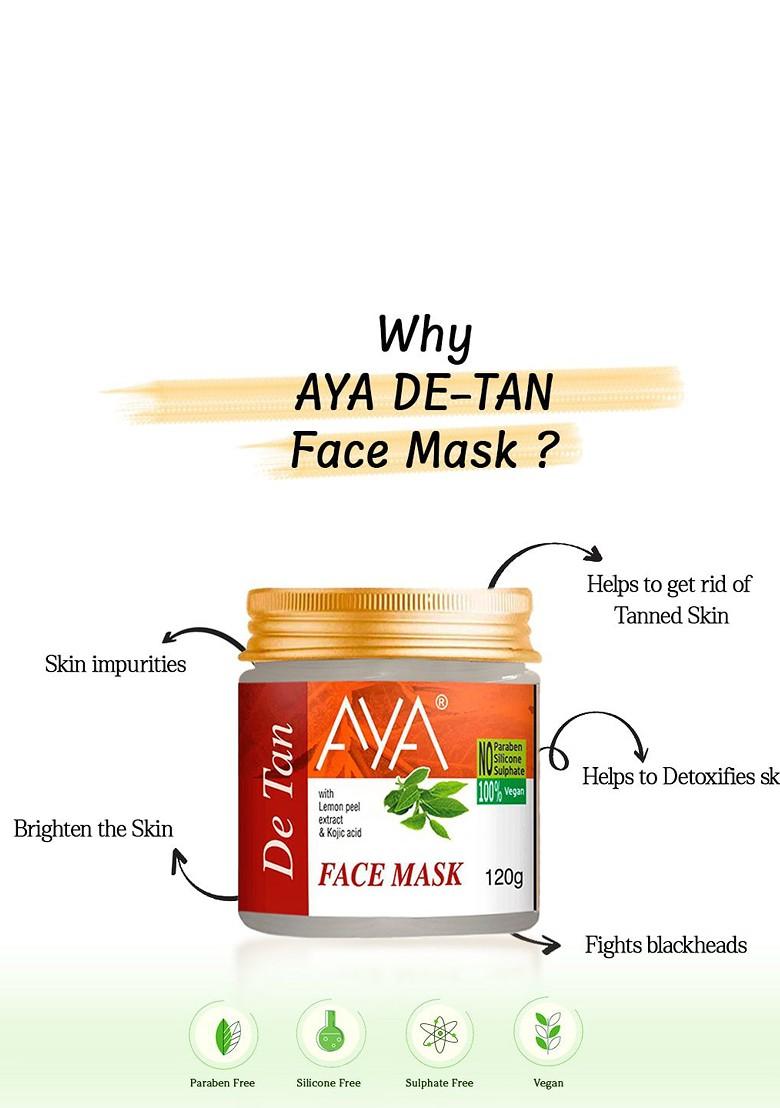 Aya Set Of 2 Paraben Free Face Masks Vitamin C De Tan 120G Each