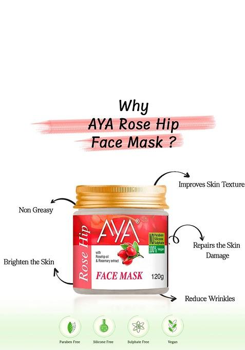 Aya Set Of 2 Paraben Free Face Masks Rose Hip Papaya 120G Each