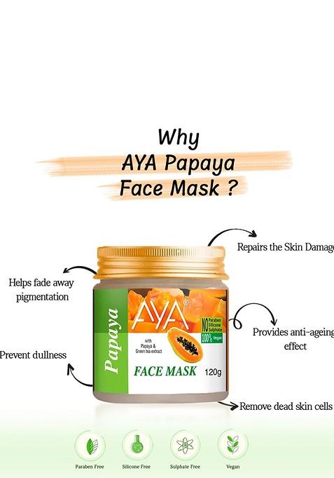 Aya Set Of 2 Paraben Free Face Masks Rose Hip Papaya 120G Each