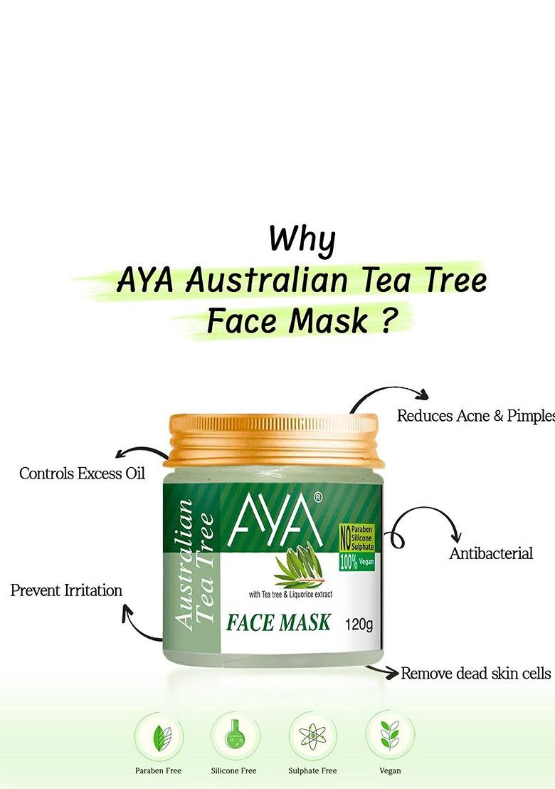 Aya Set Of 2 Face Masks Australian Tea Tree De Tan 120G Each