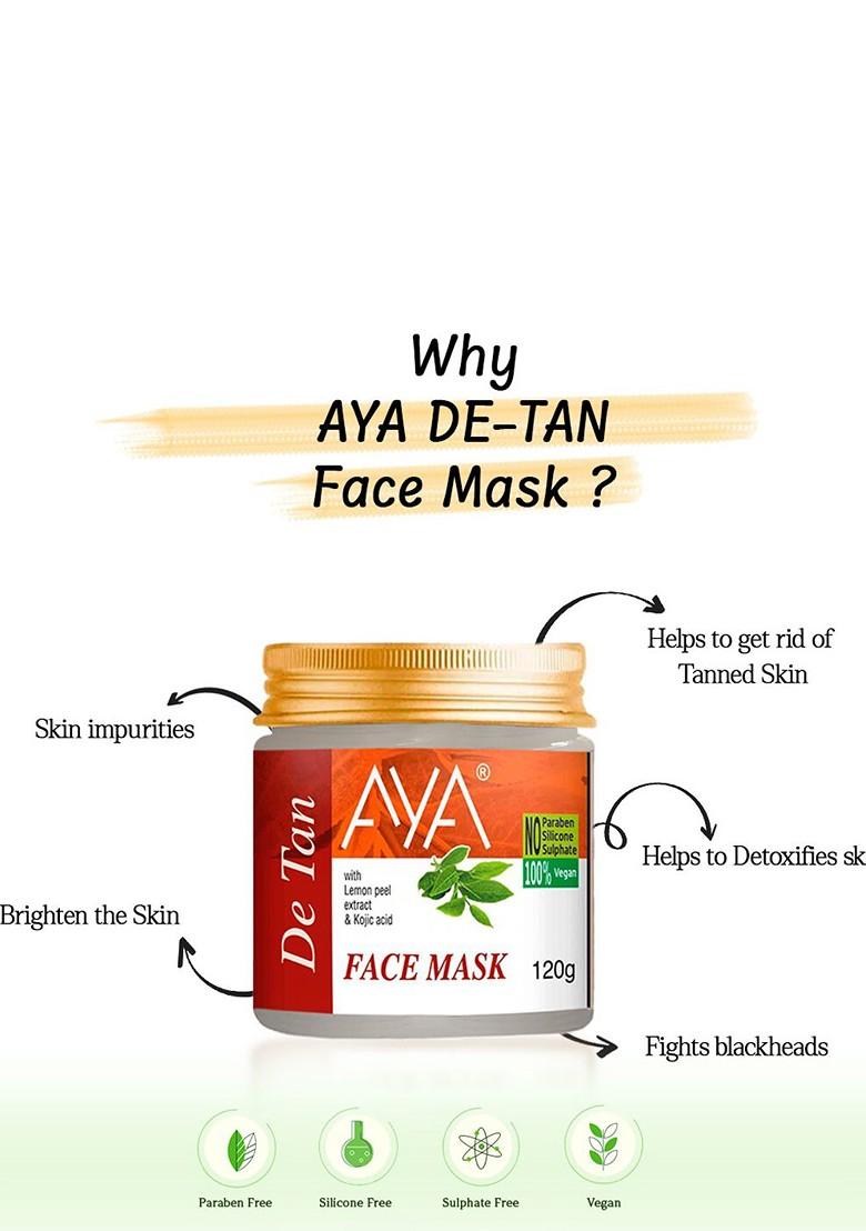 Aya Set Of 2 Face Masks Australian Tea Tree De Tan 120G Each