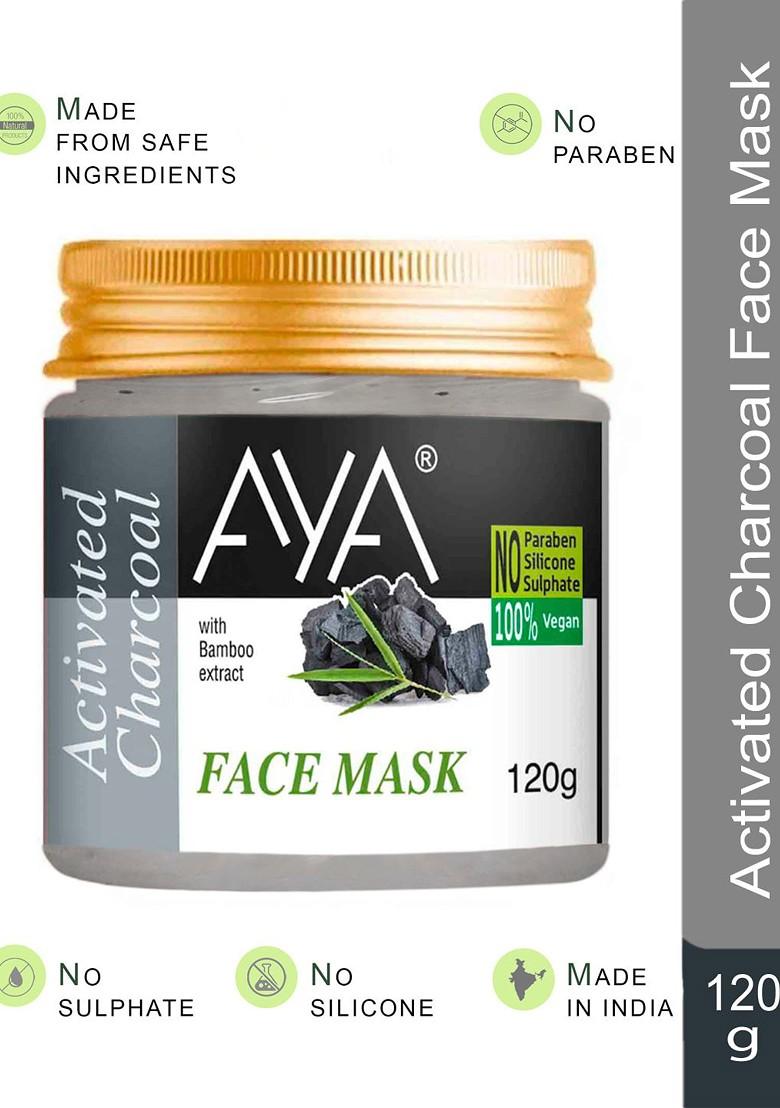 Aya Set Of 2 Paraben Free Face Masks Activated Charcoal Papaya 120G Each