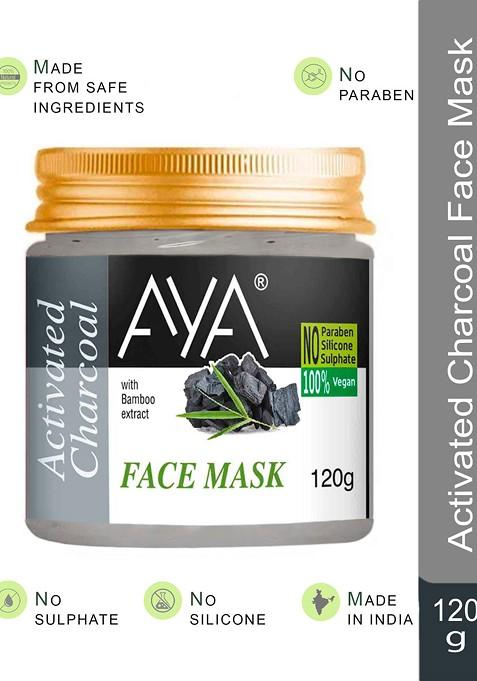Aya Set Of 2 Paraben Free Face Masks Activated Charcoal Papaya 120G Each