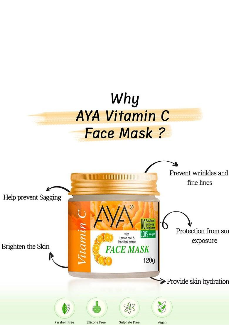 Aya Set Of 2 Paraben Free Face Masks Vitamin C Tea Tree 120G Each