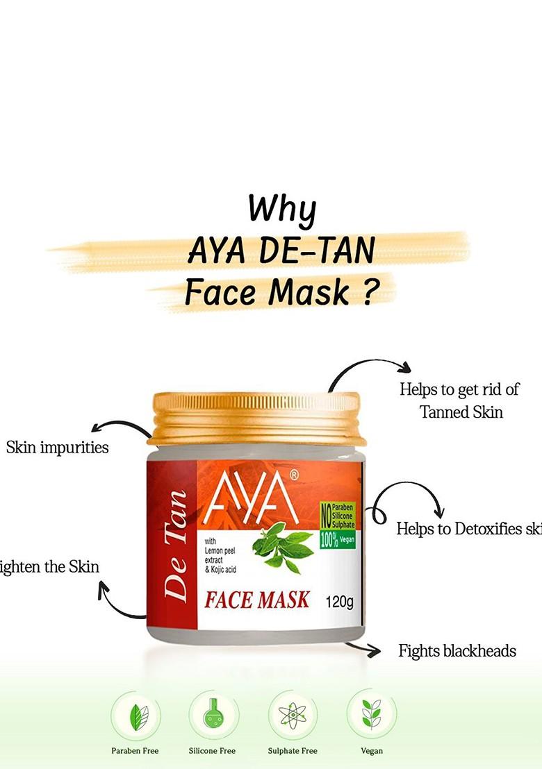 Aya Set Of 2 Paraben Free Face Masks Papaya De Tan 120G Each