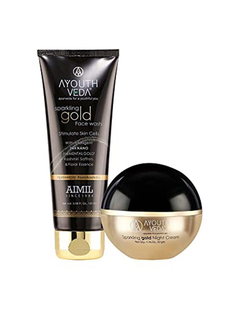 Ayouthveda Sparkling Gold Skin Care Gift Set For Fine Lines Wrinkles