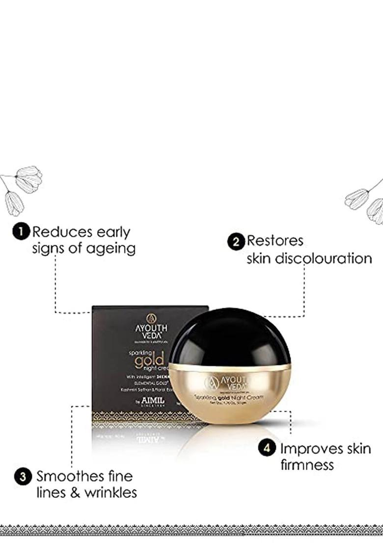 Ayouthveda Sparkling Gold Skin Care Gift Set For Fine Lines Wrinkles