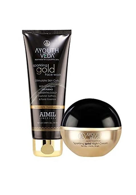 Ayouthveda Sparkling Gold Skin Care Gift Set For Fine Lines Wrinkles