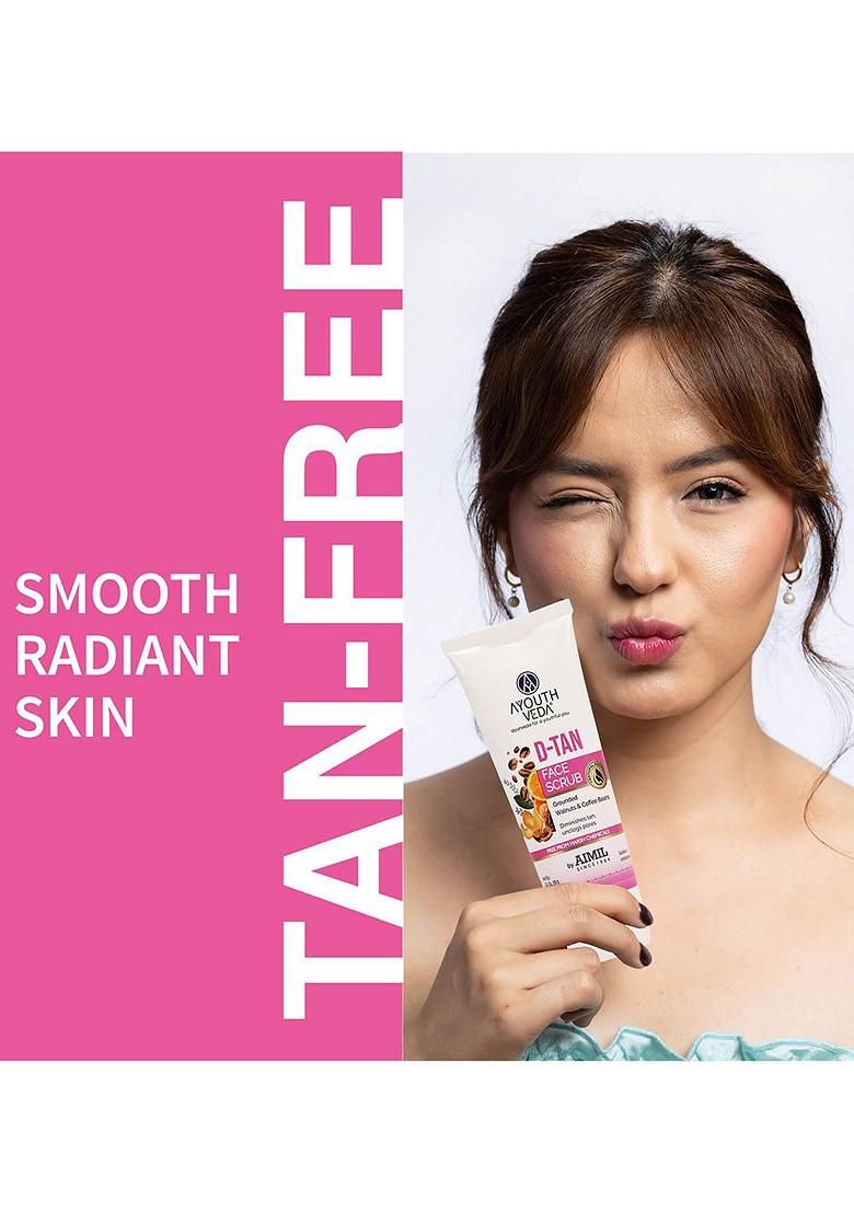 Ayouthveda Aimil D Tan Exfoliating Face Scrub Grounded Walnuts Coffee Beans 100G