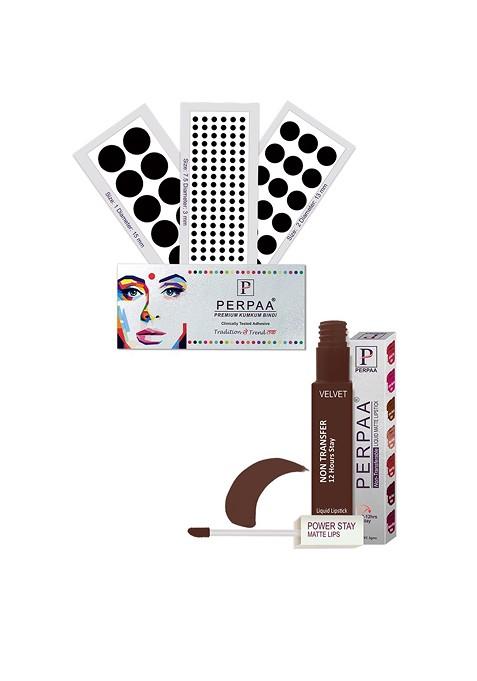Perpaa Power Stay Non Transfer Lipstick 16 Set Of 3 Premium Black Bindis Size 7 5 01 02