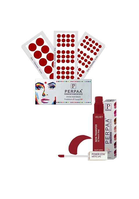 Perpaa Power Stay Non Transfer Lipstick Shade 22 Set Of 3 Premium Light Maroon Bindis