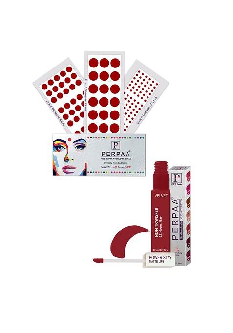 Perpaa Power Stay Non Transfer Lipstick Shade 22 Set Of 3 Premium Light Maroon Bindis
