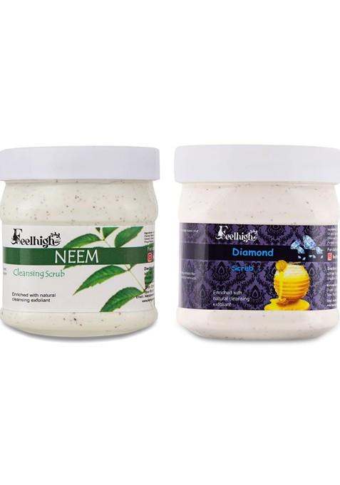 Feelhigh Set Of Neem Diamond Face Scrub 500 Ml Each
