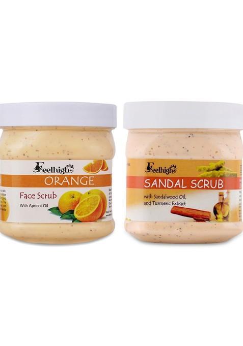 Feelhigh Set Of Orange Sandal Face Scrub 500 Ml Each