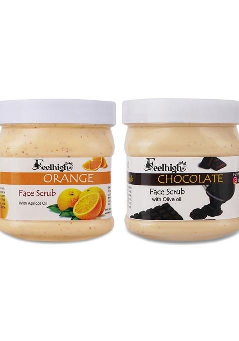 Feelhigh Set Of Orange Chocolate Face Scrub 500 Ml Each