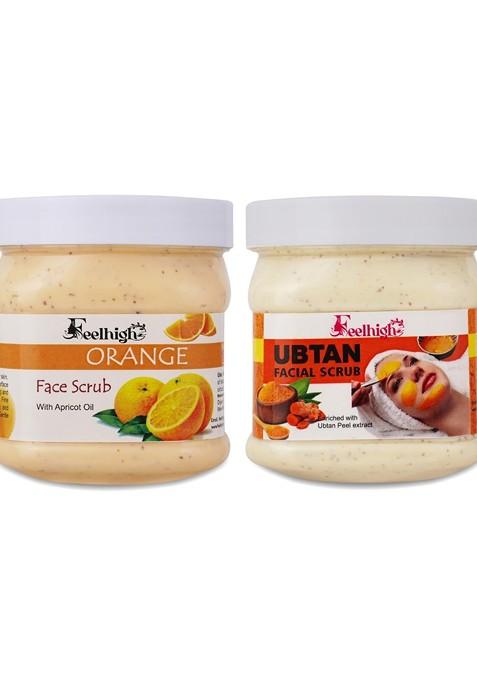 Feelhigh Set Of Orange Ubtan Face Scrubs 500 Ml Each