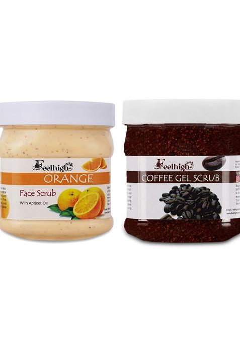 Feelhigh Set Of Orange Coffee Face Scrubs 500 Ml Each