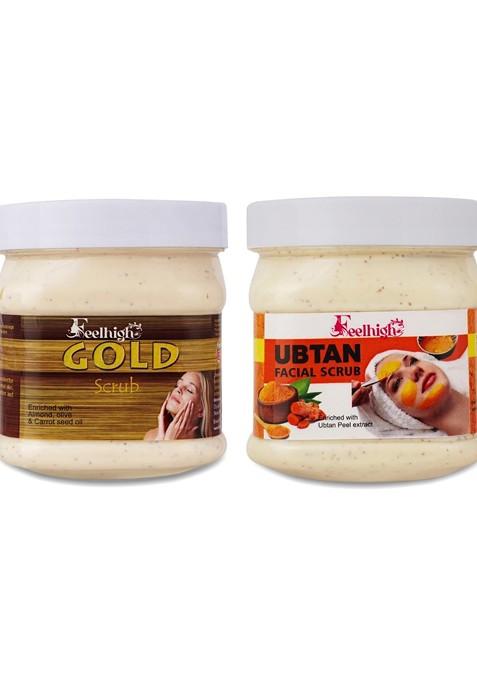 Feelhigh Set Of Gold Ubtan Face Scrubs 500 Ml Each