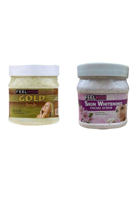 Feelhigh Set Of Gold Skin Whitening Facial Scrub 500 Ml Each