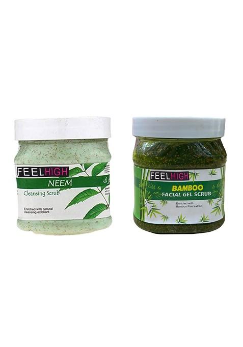 Feelhigh Set Of Neem Bamboo Face Scrub 500 Ml Each