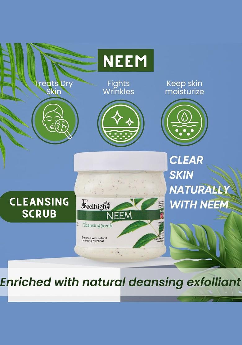 Feelhigh Set Of Neem Fruit Organic Face Body Scrub 500 Ml Each