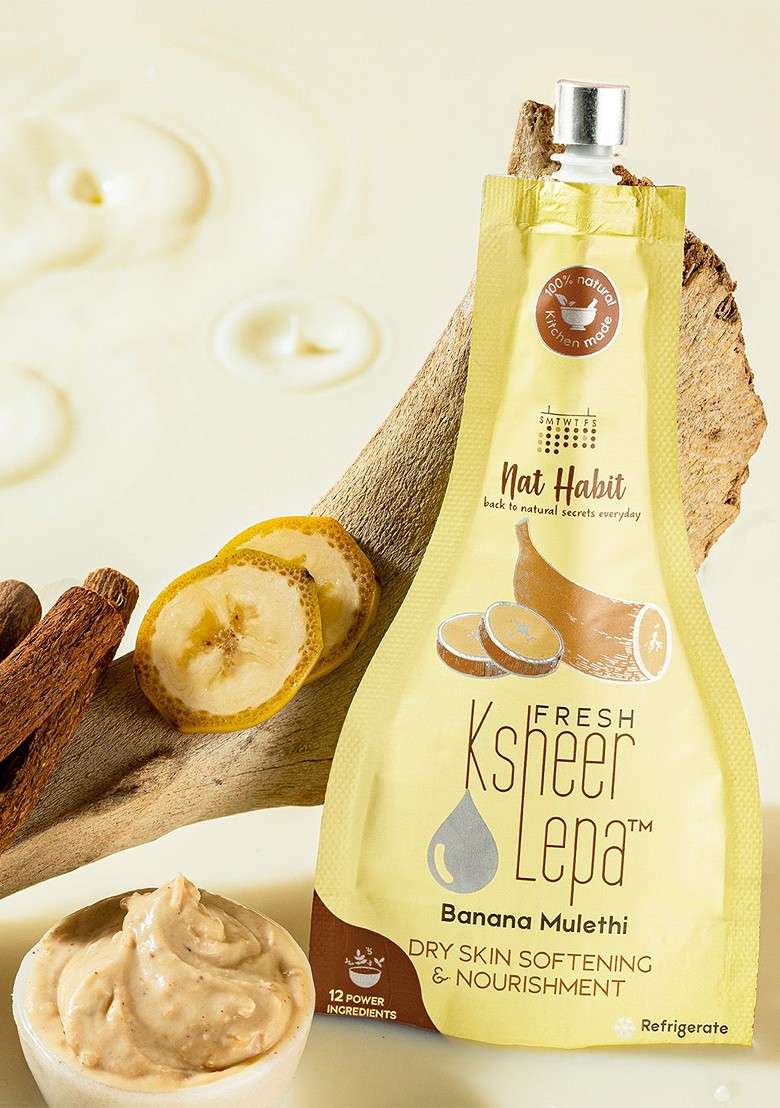 Nat Habit Fresh Ksheer Lepa Banana Mulethi Face Mask 40Gm - Indya
