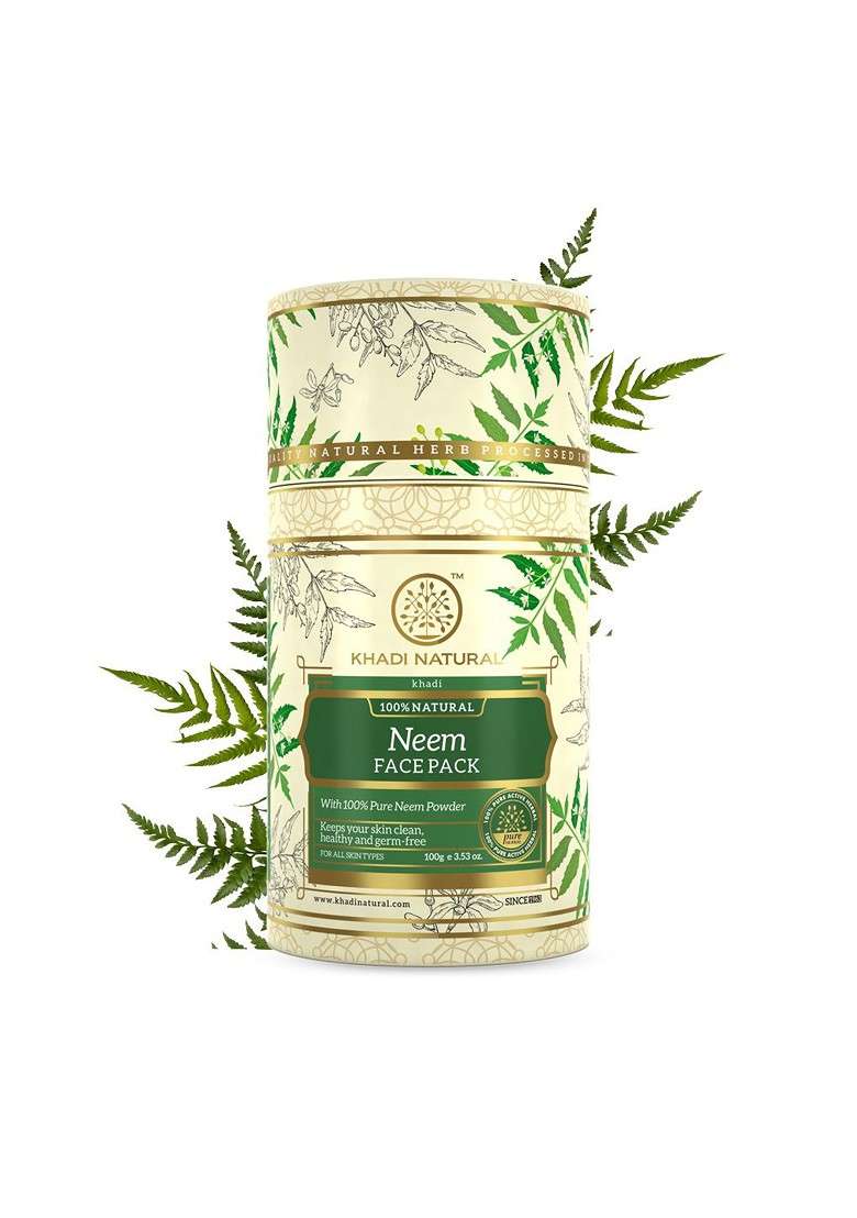 Khadi Natural Neem Face Pack To Reduce Acne 100G - Indya