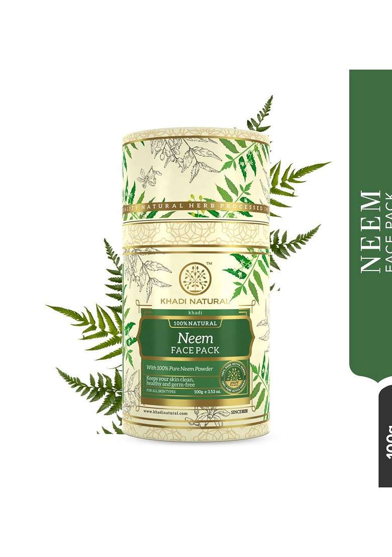 Khadi Natural Neem Face Pack To Reduce Acne 100G - Indya