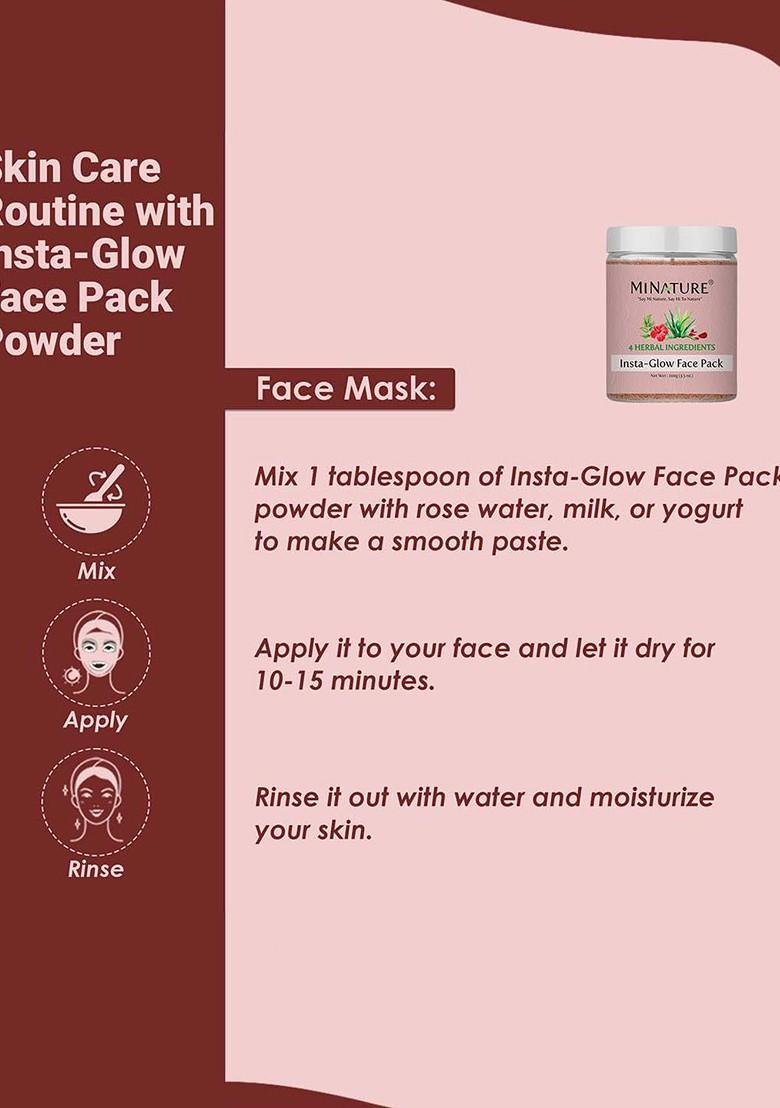 Minature Insta Glow Face Pack Powder For Brightening 100 G