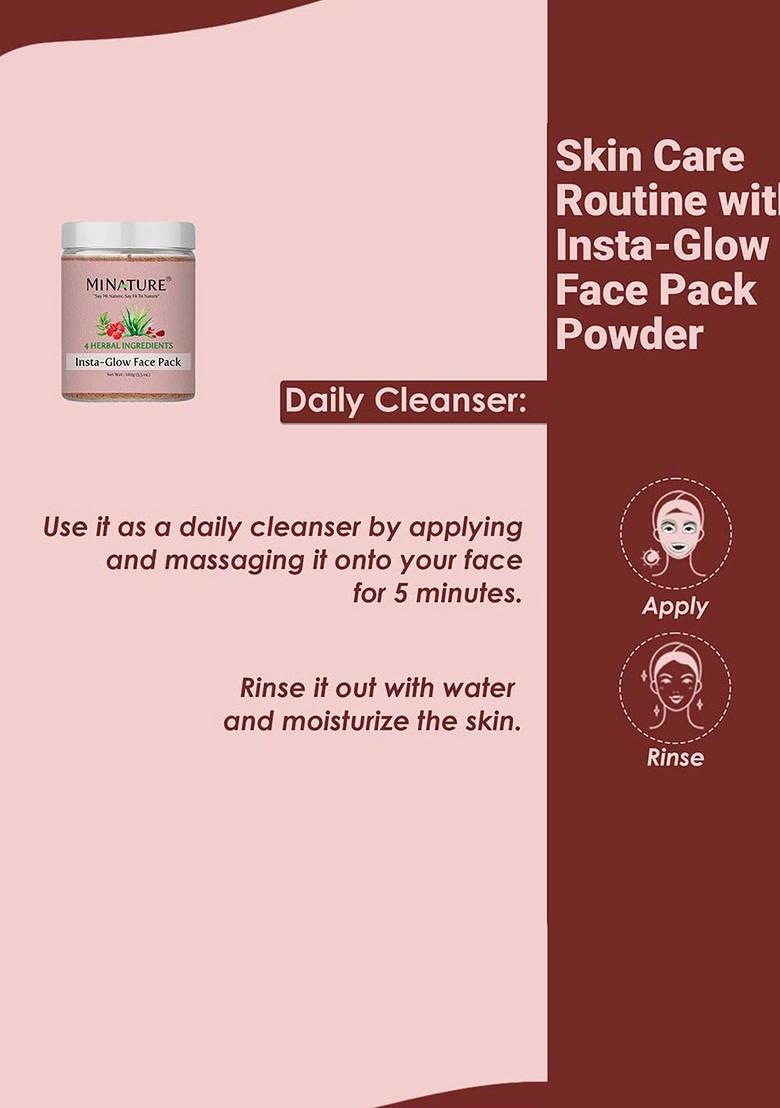 Minature Insta Glow Face Pack Powder For Brightening 100 G
