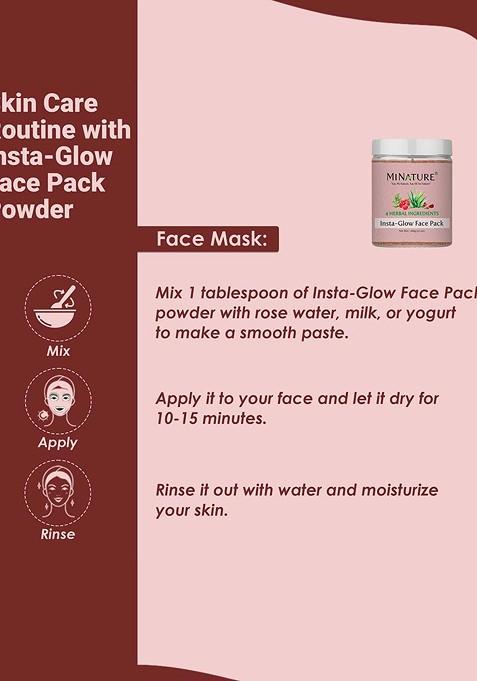 Minature Insta Glow Face Pack Powder For Brightening 100 G