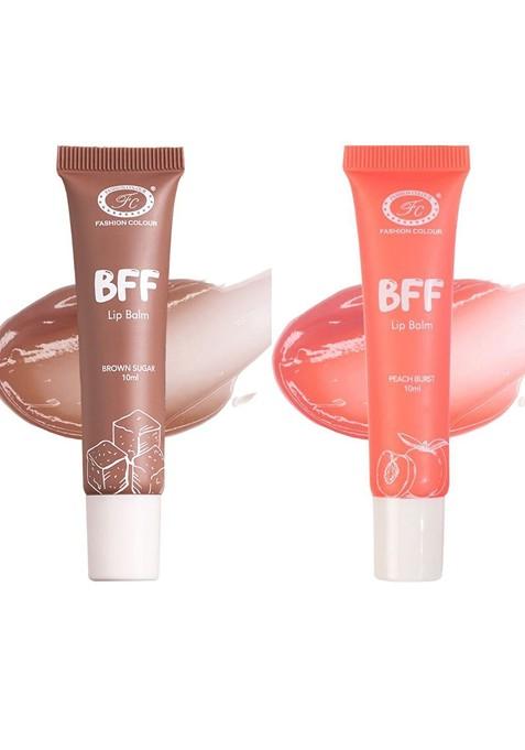 Fashion Colour Set Of 2 Bff Lip Balm 10 Ml Each Peach Burst Brown Sugar