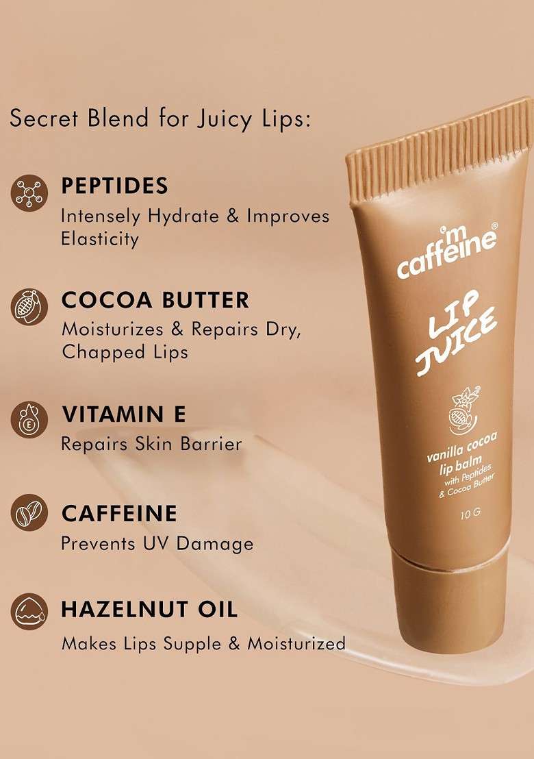 Mcaffeine Lip Juice Vanilla Cocoa Moisturizing Balm 10G - Indya
